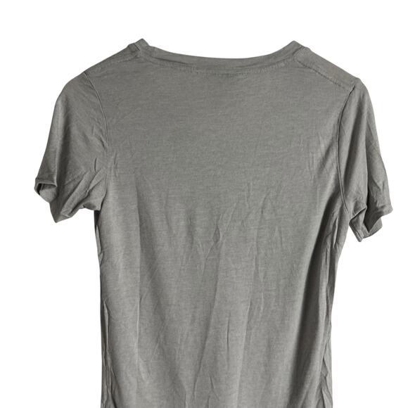 All Saints Wool Blend Light Gray Short Sleeve V-Neck T-Shirt Size Medium - Picture 6 of 8